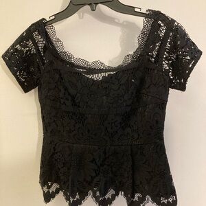 Elegant Black Lace Women's Top